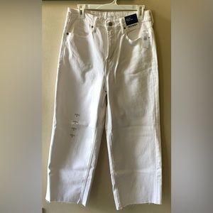 Old Navy Sky-Hi wide-leg crop jeans, white, size 6